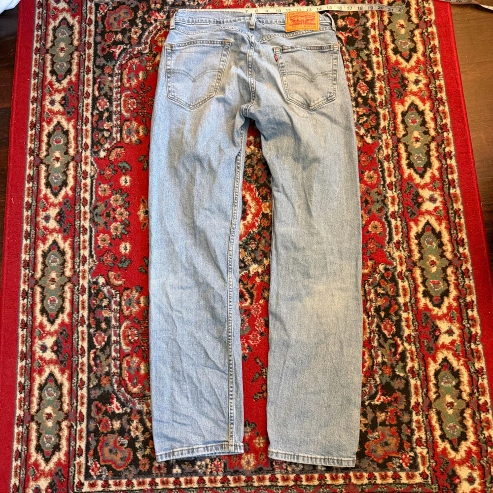Levis 505 Regular Fit Straight Leg Light Wash Blue Denim Jeans Mens 32x32
